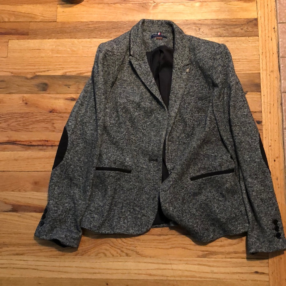 Tommy Hilfiger grey/black tweed blazer size 8